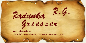 Radunka Griesser vizit kartica